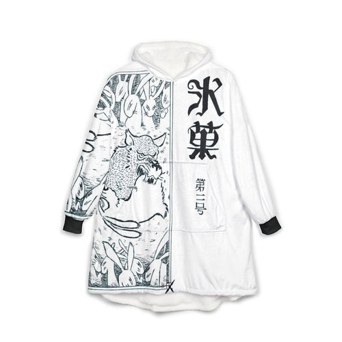 Hyouka Anime Hooded Blanket — Japanese Kanji Cozy Wearable Throw